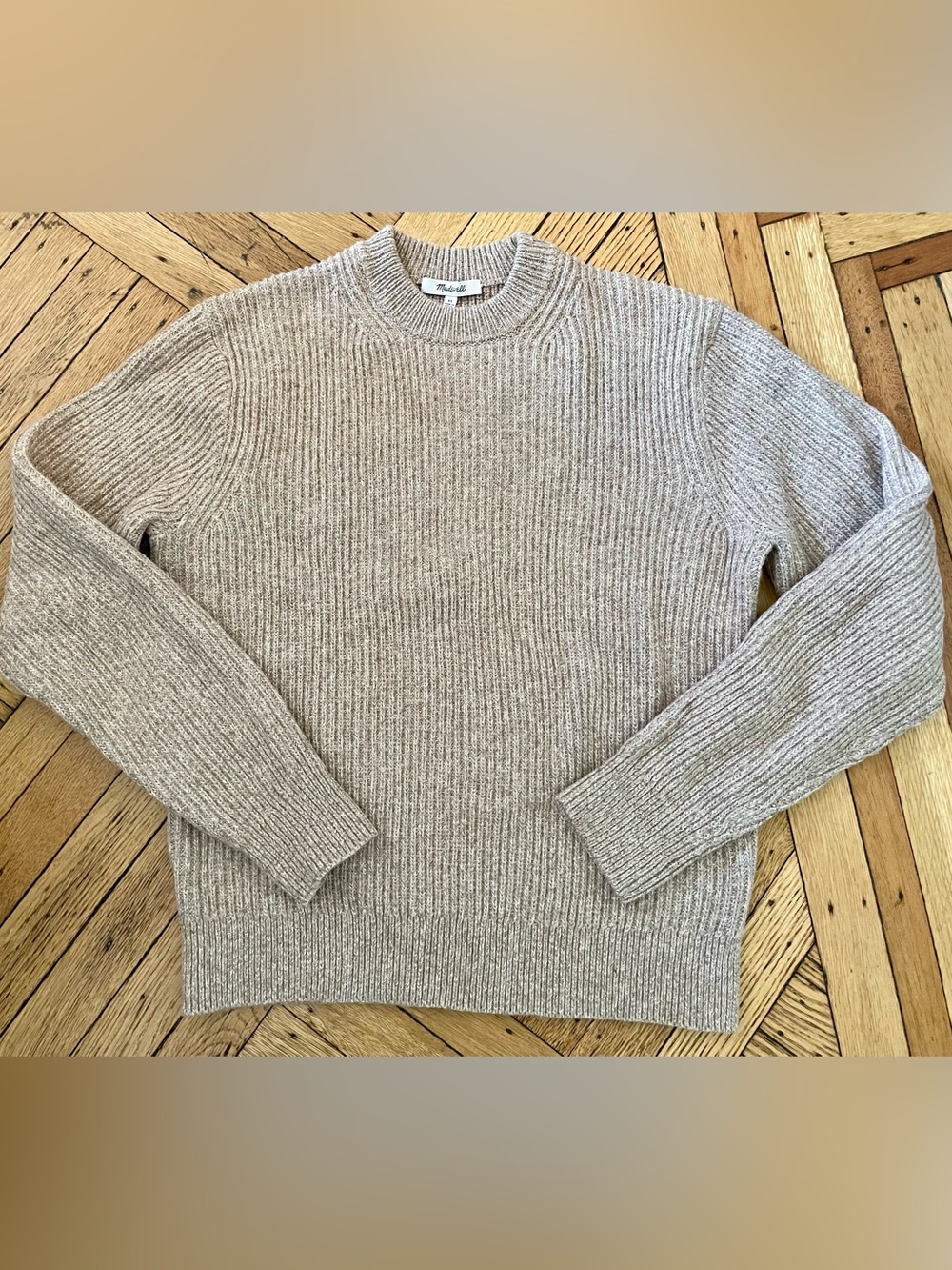 Madewell Men's Ribbed Crewneck Sweater - Beige